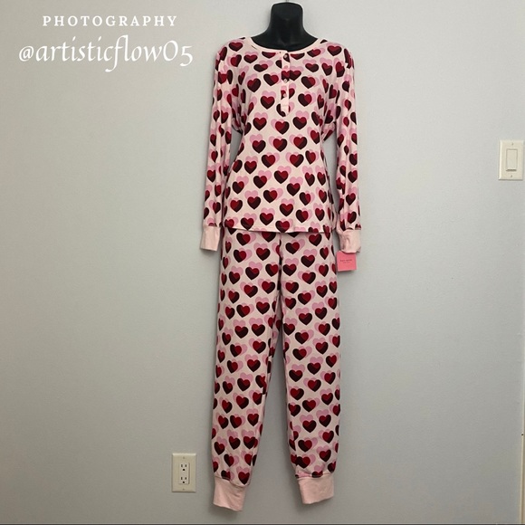 NEW! Kate Spade Double Heart Jogger PJ Set - Picture 3 of 10